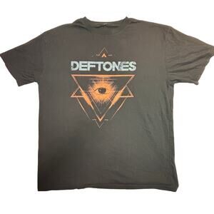 Deftones Mens Tshirt Xl Black Triangle Eye Logo Illuminati Short Sleeve Casual